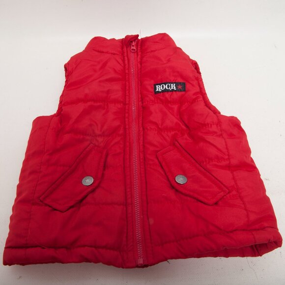 Kids Headquarters Red Puffer Vest – Baby Boy 18 Months – Zip Front, Snap Pockets - Picture 4 of 5